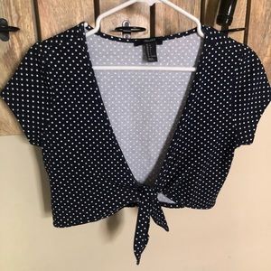 Polka Dot Tie Crop Top